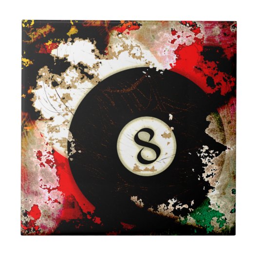 CARREAU BOULE DE BILLARDS NUMÉRO 8 (Devant)