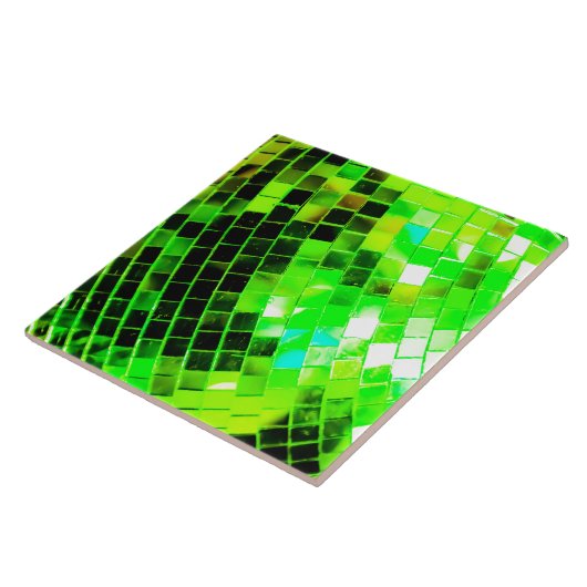 Carreau Boule de disco à miroir vert (Côté)