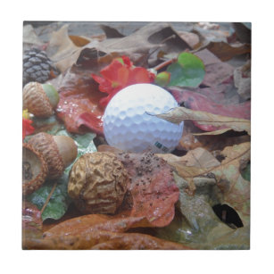 Carreau Boule de golf et feuilles et glands
