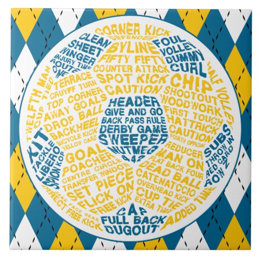 Carreau Boule de soccer typographique (Devant)