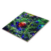 Carreau Boule rouge arbre de Noël vert (Côté)