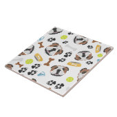 Carreau Bouledogue de sourire de l'anglais de chien (Côté)