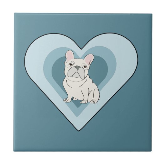 Carreau Bouledogue Français Blanc (Devant)