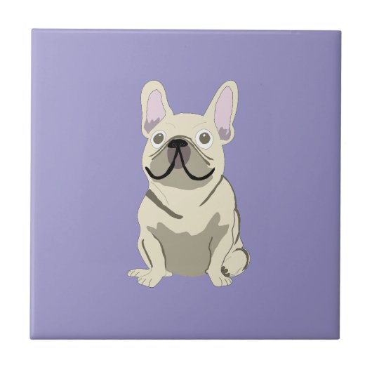 Carreau Bouledogue français crème (Devant)