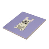 Carreau Bouledogue français crème (Côté)