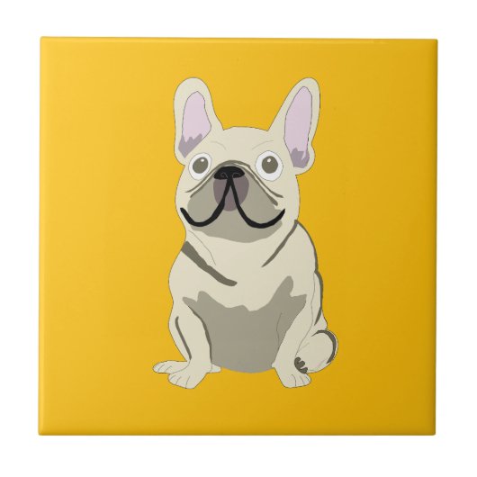 Carreau Bouledogue Français Crème (Devant)