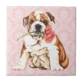 Carreau Bouledogue rose de Valentine (Devant)