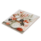 Carreau Bouquet automnal et pot tacheté de rouille (Côté)
