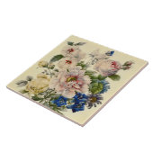 Carreau Bouquet botanique Vintage de fleurs mixtes (Côté)