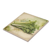 Carreau Bouquet de céleri frais aquarelle (Côté)
