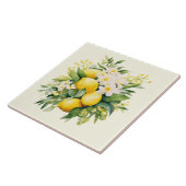 Carreau Bouquet de citrons aux fleurs blanches (Côté)