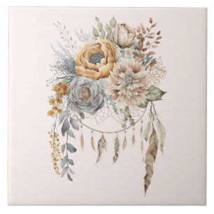 Carreau Bouquet de fleurs Boho et Dreamcatcher