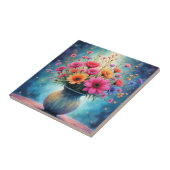 Carreau Bouquet de fleurs colorées (Côté)