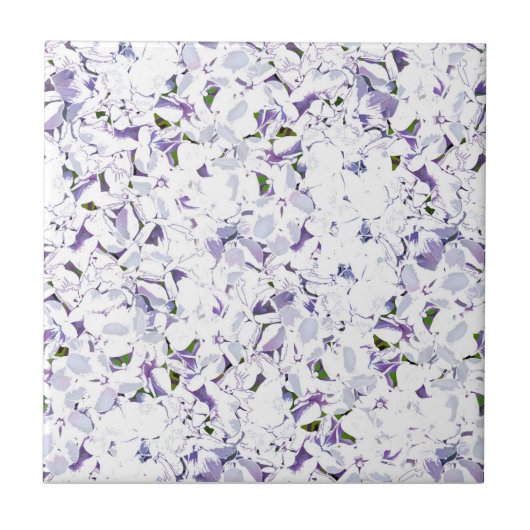 Carreau Bouquet de fleurs d'aquarelle d'hydrangées. (Devant)