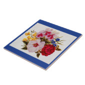 Carreau Bouquet de fleurs du XVIIIe siècle (Côté)