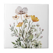 Carreau Bouquet de fleurs sauvages esthétique boho (Devant)