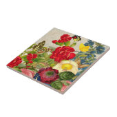 Carreau Bouquet de fleurs vintages aux papillons (Côté)