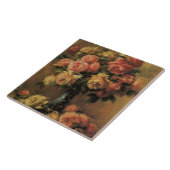 Carreau Bouquet de rose d'automne rose jaune Élégant Vinta (Côté)