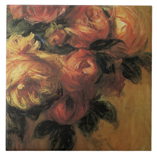 Carreau Bouquet de rose vintage élégant Floral Jaune ros