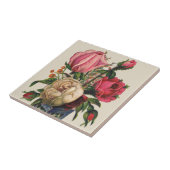 Carreau Bouquet de roses à fleurs de style victorien rose (Côté)