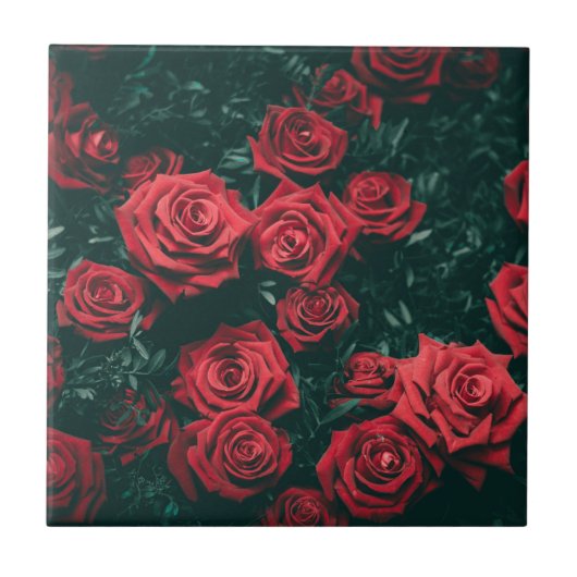 Carreau Bouquet de roses rouges (Devant)