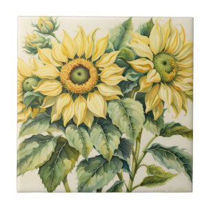 Carreau Bouquet de tournesols