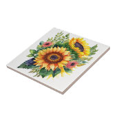 Carreau Bouquet de tournesols - Décor maison de campagne f (Côté)