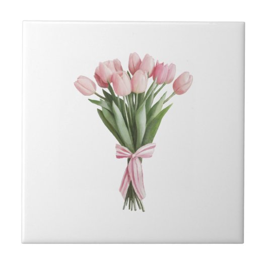 Carreau Bouquet de tulipes roses (Devant)