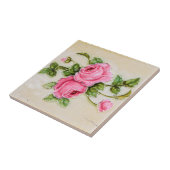 Carreau Bouquet décoratif Roses roses Vertes Pétales Cuisi (Côté)