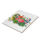 Carreau Bouquet et papillon Fleur sauvage de printemps aqu (Côté)