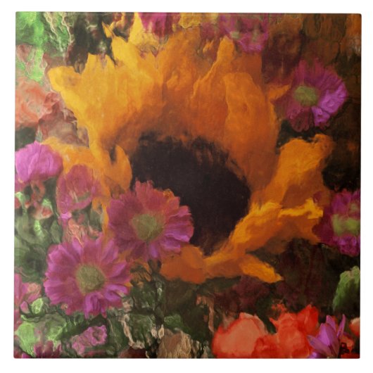 Carreau Bouquet floral impressionniste (Devant)