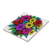 Carreau Bouquet floral multicolore vibrant (Côté)