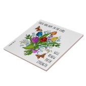 Carreau Bouquet floral, w verset d'Isaïe 40:31 (Côté)