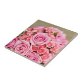 Carreau Bouquet nuptial rose roses (Côté)