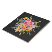 Carreau Bouquet Rose d'aquarelle (Côté)