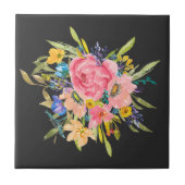 Carreau Bouquet Rose d'aquarelle (Devant)