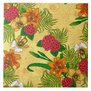 Carreau Bouquet tropical
