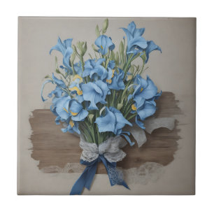 Carreau Bouquet vintage Blue Iris