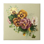 Carreau Bouquet vintage de pensées (Devant)