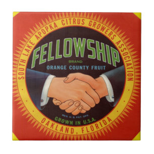 Carreau Bourse Orange Comté de 1930 étiquette Citrus