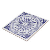 Carreau Boussole marine historique bleu et blanc Impressio (Côté)