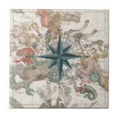 Carreau Boussole sur une carte ancienne (Devant)