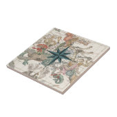 Carreau Boussole sur une carte ancienne (Côté)