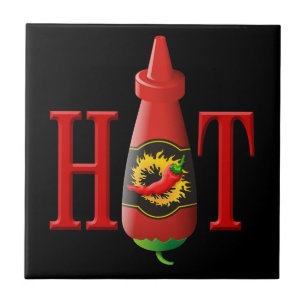 Carreau Bouteille de sauce chaude