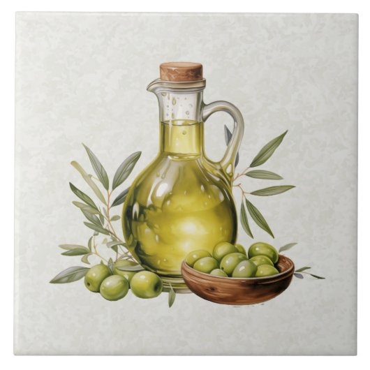 Carreau Bouteille d'huile d'olive de la Toscane rustique i (Devant)
