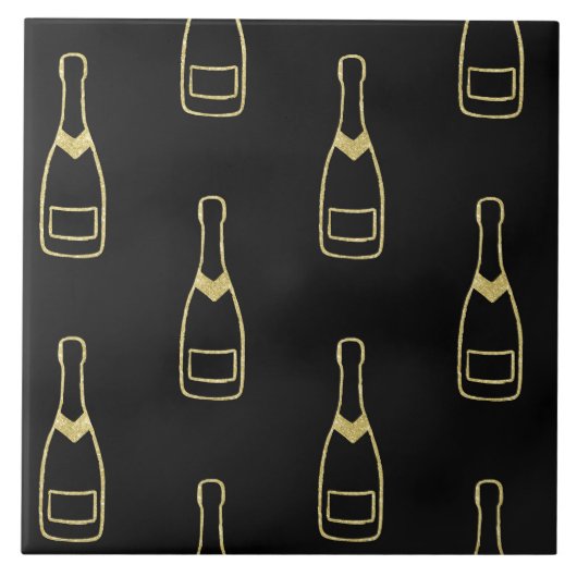 Carreau Bouteilles de Champagne Black Gold (Devant)