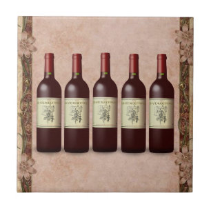 Carreau Bouteilles de vin en mosaïque de céramique