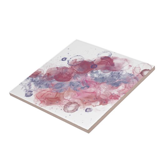 Carreau Bouts d'encre d'alcool rose (Côté)