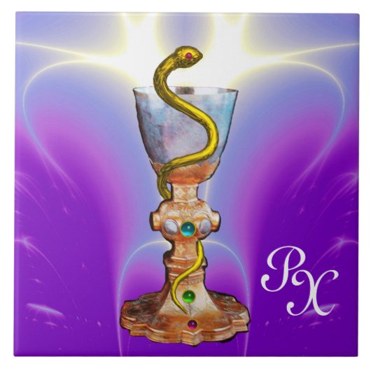 Carreau BOWL OF HYGEIA MONOGRAM Médecine, Pharmacie Purple (Devant)