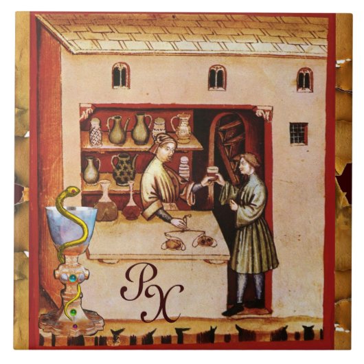 Carreau BOWL OF HYGEIA MONOGRAM Medicine, Pharmacie (Devant)